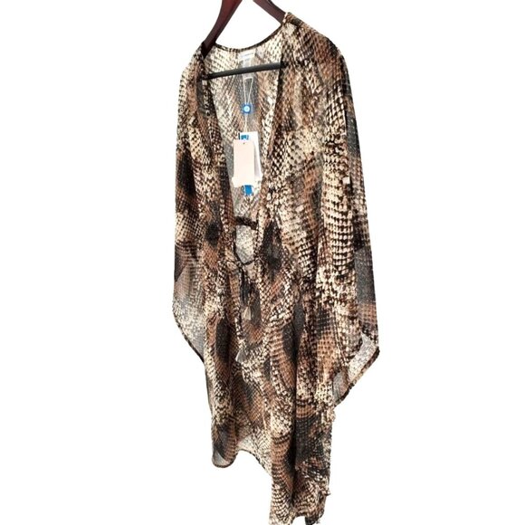 BLEU ROD BEATTIE Cover-up Swimwear Snake Skin Games Caftan Swimsuit Cover - Picture 3 of 9